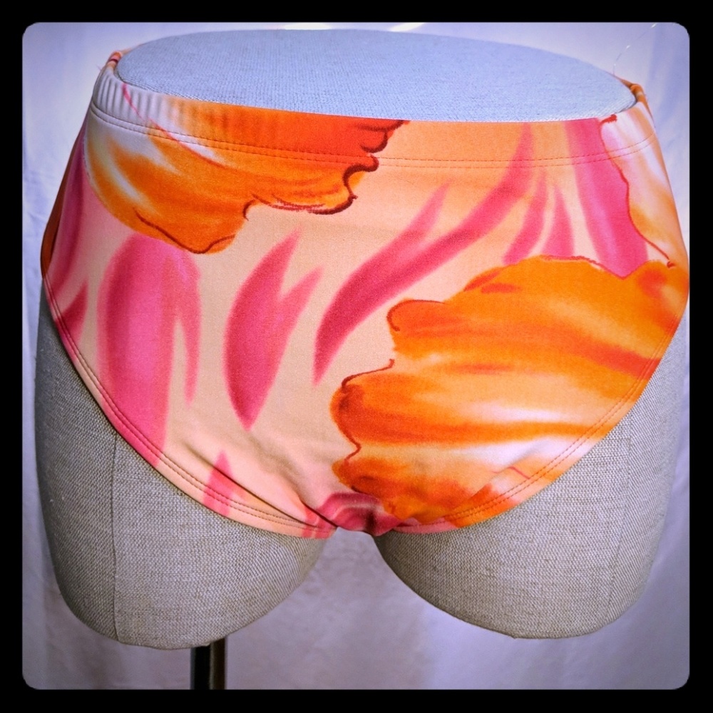 Christina flame Orange bikini briefs swimsuit 12 L